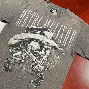 Y2K Metal Mulisha Outlaw Cowboy Grunge Punk Band 100% Cotton Shirt (Small)